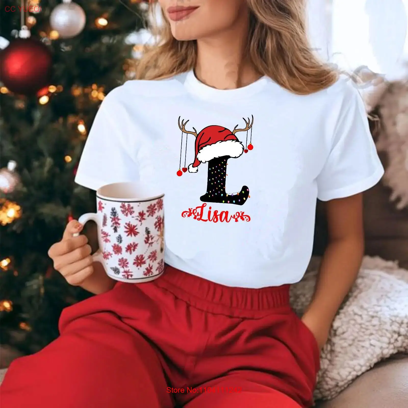 Vintage Fashion Names - Семейная рождественская футболка с именами, персонализированная,