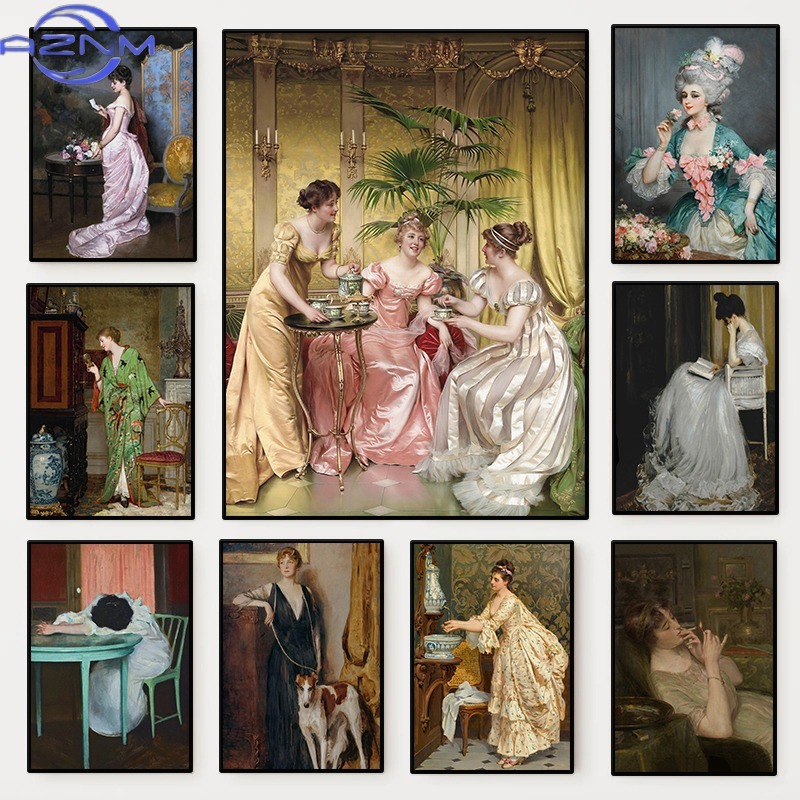 Vintage Victorian Fashion - Постер с портретом женщины эпохи Возрождения,