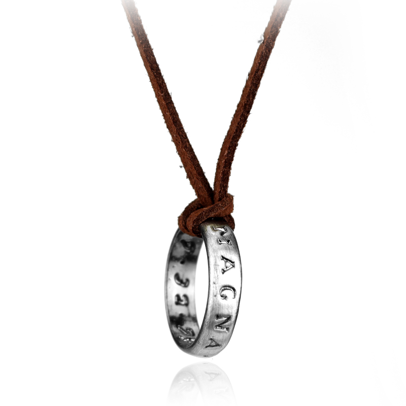 Vintage Fashion Accessories - Кожаное ожерелье-цепочка с кольцом в стиле