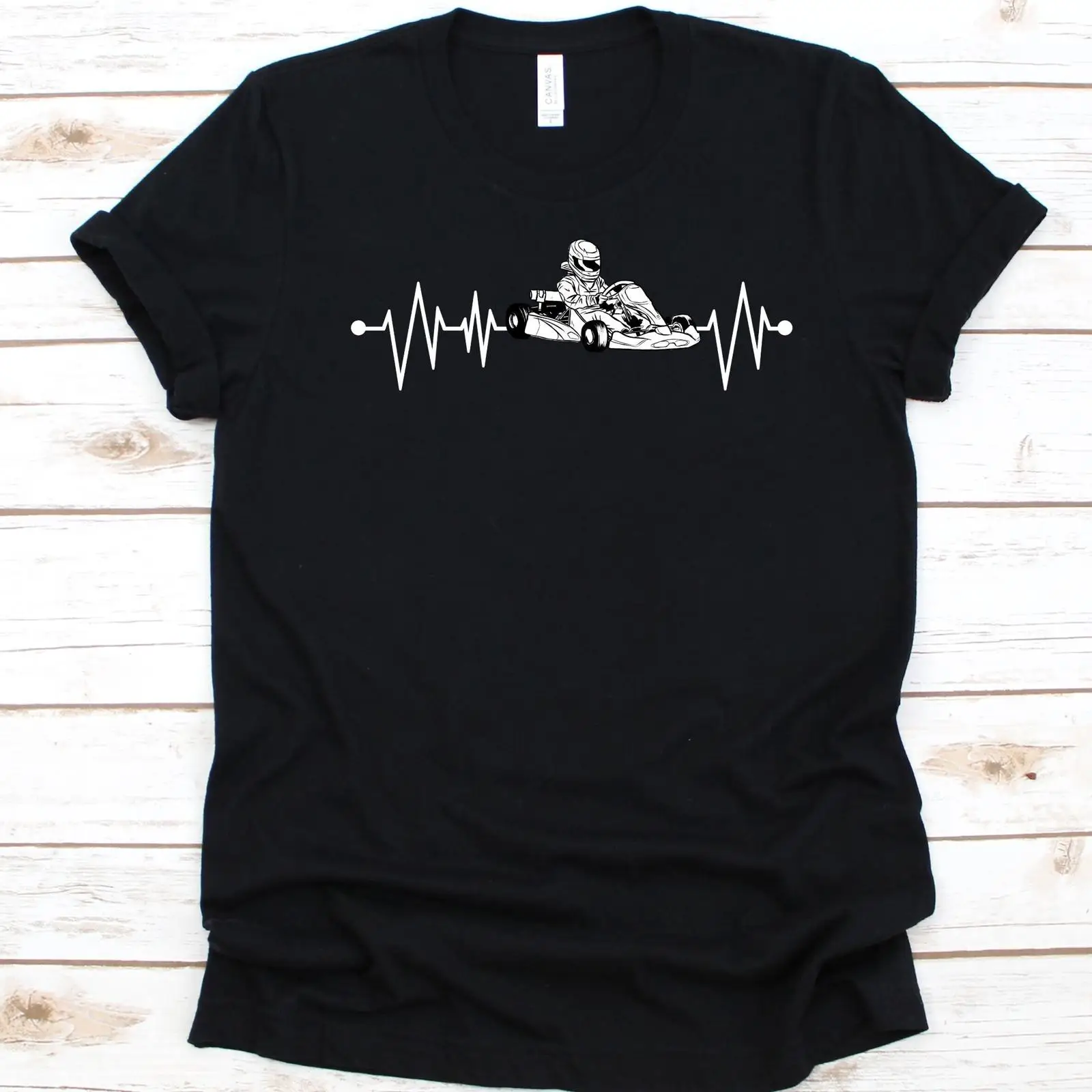 Vintage Fashion Enthusiasts - Футболка Go Kart Racing Heartbeat для