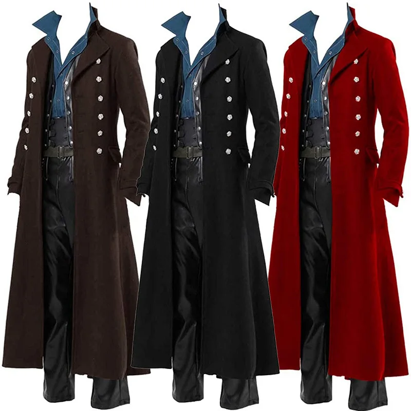 Vintage Fashion Jacket - Мужской средневековый пиратский костюм, винтажный плащ